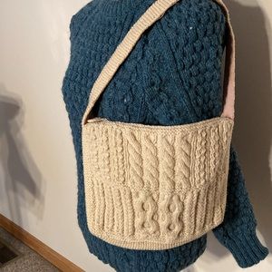 Irish Knit cream shoulder bag. Made and bought in Ireland